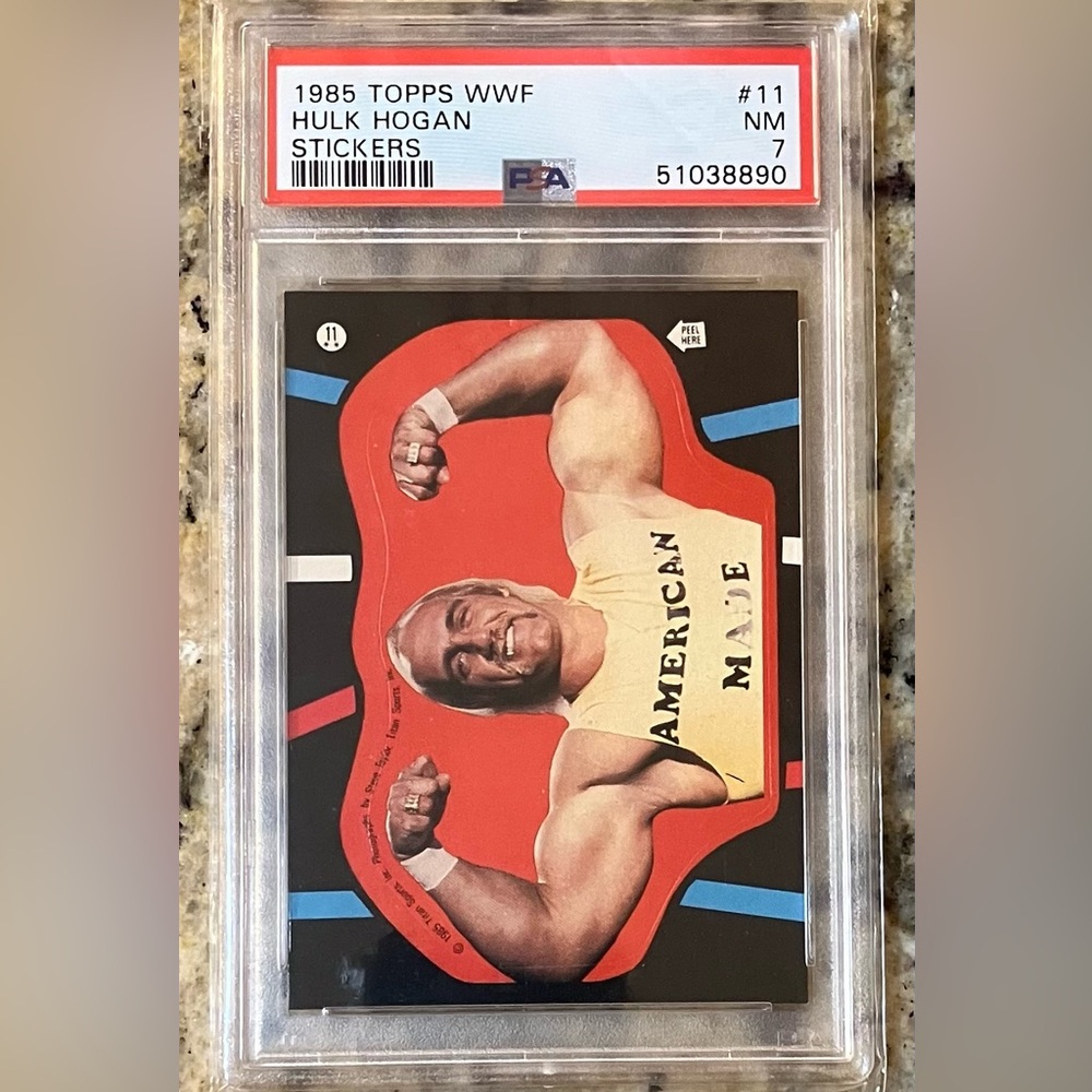 1985 Topps WWF Hulk Hogan Sticker #11 PSA 7 HOF